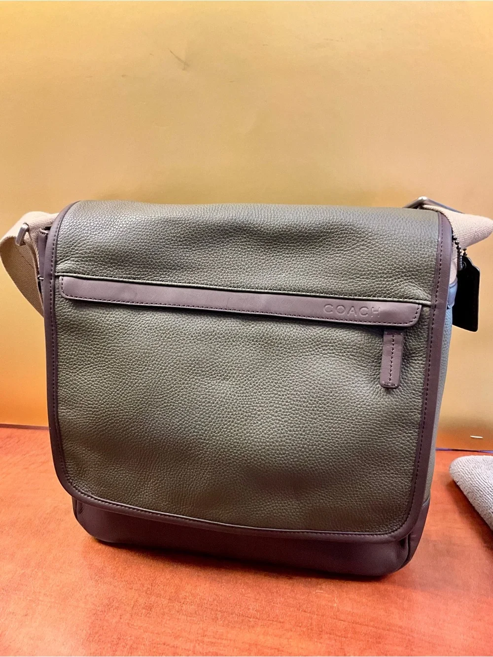 Coach Olive Green and Brown Messenger Bag